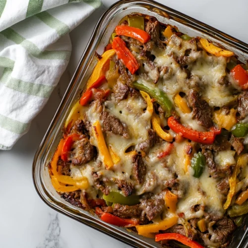 Cheesy Low Carb Philly Cheesesteak Casserole
