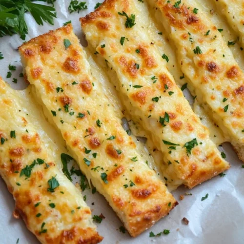 Keto Cheesy Garlic Breadsticks