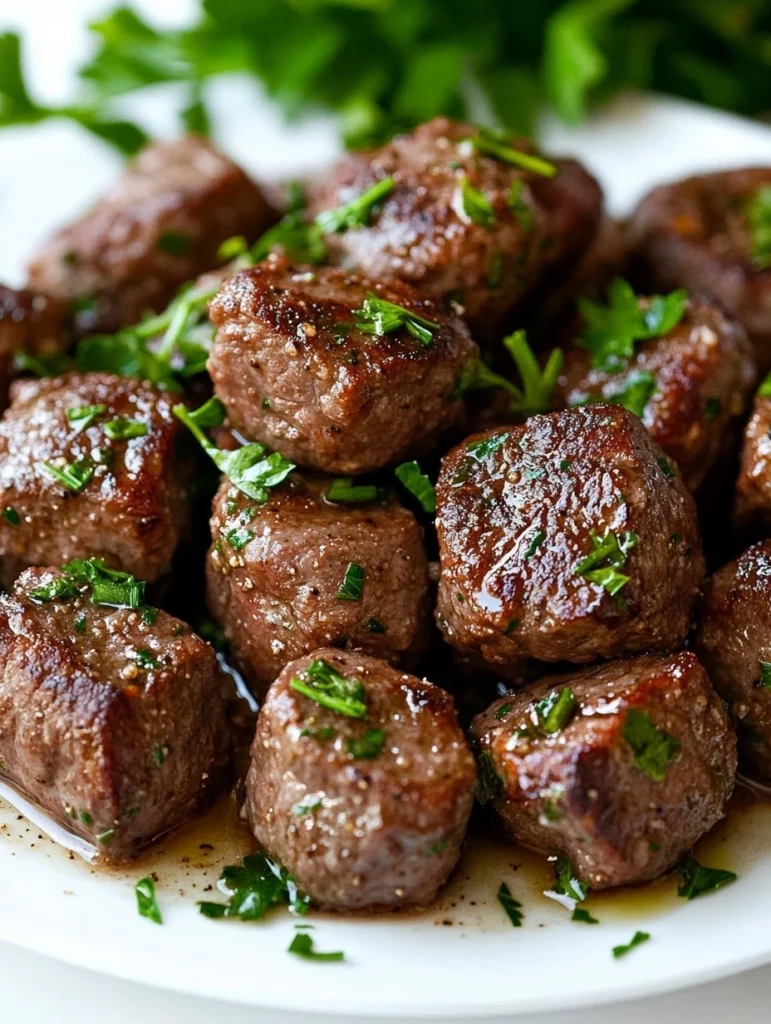 High Protein Slow Cooker Garlic Butter Beef Bites - Easy Dinner Recipe! 1 Slow Cooker Garlic Butter Beef Bites1