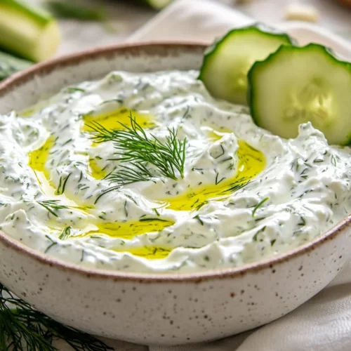 Authentic Greek Tzatziki: The Ultimate Homemade Tzatziki Sauce 2 Bowl Of Authentic Greek Tzatziki Garnished With Dill And Cucumber Slices, On A White Kitchen Towel