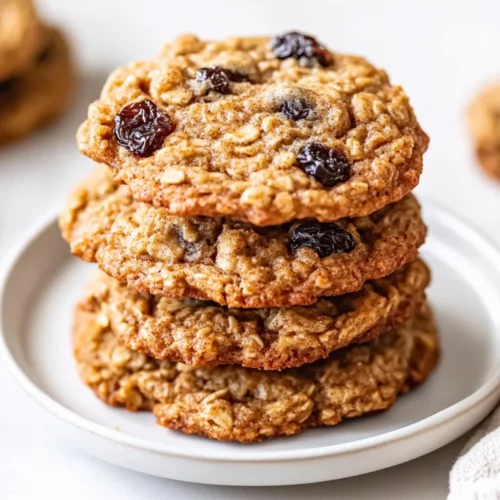 Cinnamon Raisin Oatmeal Cookies: A Healthy And Delicious Treat 2 Stack Of Cinnamon Raisin Oatmeal Cookies On A White Plate, Showcasing Crispy Edges And Chewy Centers