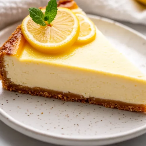 Indulgent Low Carb Cheesecake Recipe For A Guilt-Free Treat 2 Slice Of Low Carb Cheesecake On A White Plate, Garnished With Lemon Slices And Mint Leaves