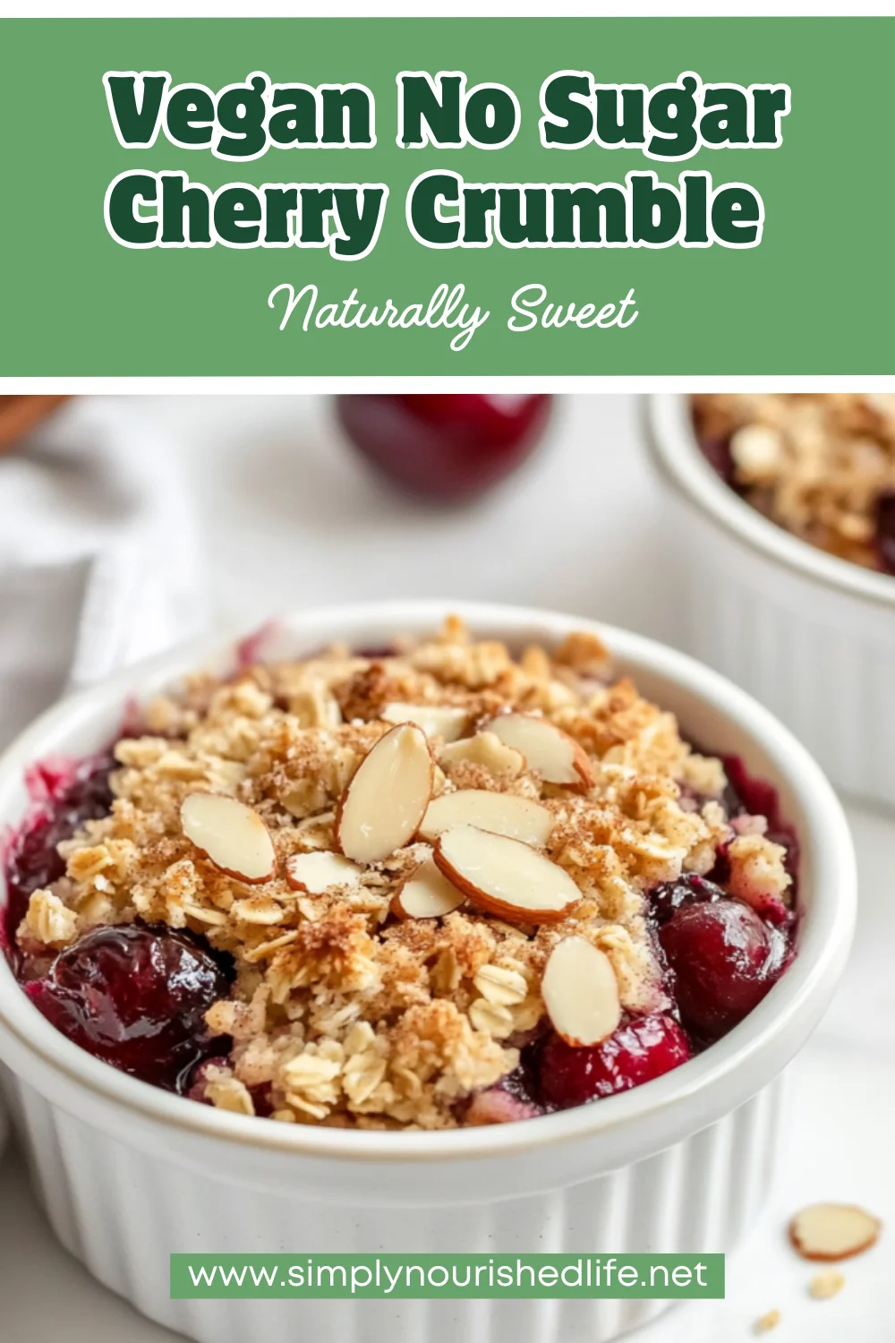 No Sugar Cherry Crumble
