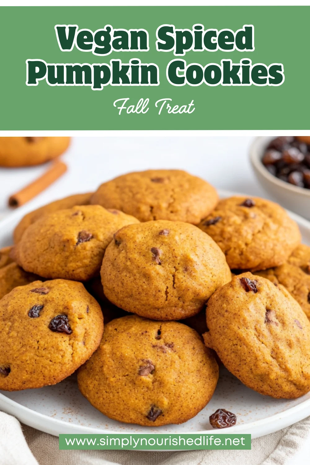 Vegan Spiced Pumpkin Cookies With Molasses And Raisins 1 Spiced Pumpkin Cookies