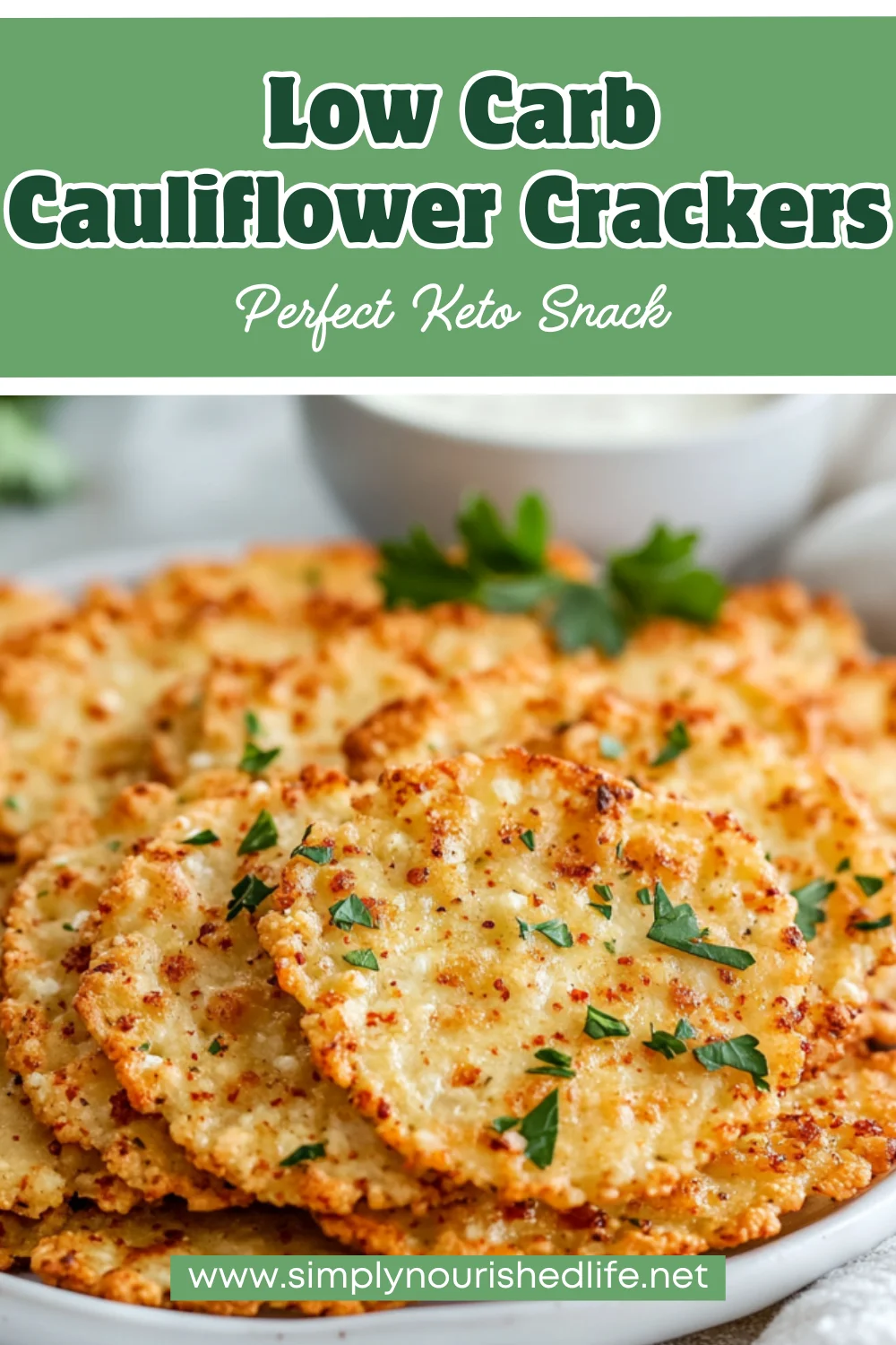 Crispy Spicy Ranch Cauliflower Crackers - Low Carb Snack 1 Spicy Ranch Cauliflower Crackers