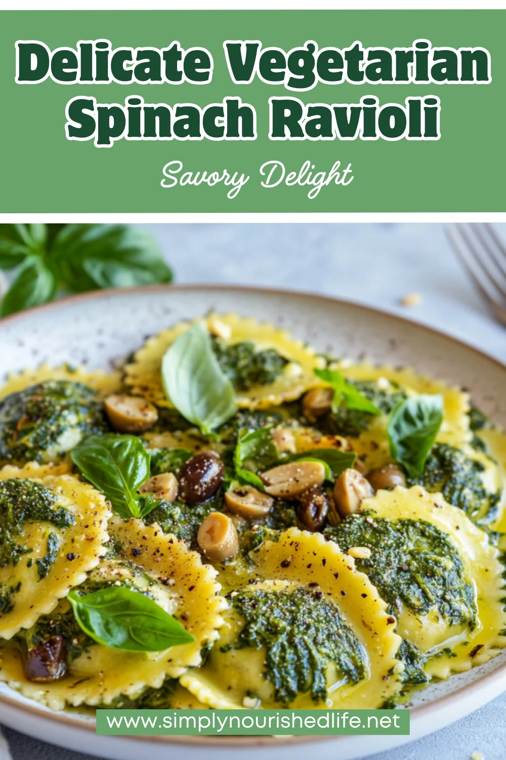 Spinach Ravioli With Artichokes And Olives