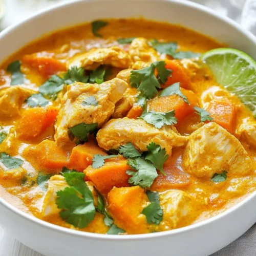 Healthy And Flavorful Chicken Pumpkin Curry Recipe For Slow Cookers 2 Bowl Of Chicken Pumpkin Curry Topped With Cilantro And Lime, Showcasing Creamy Texture And Colorful Vegetables