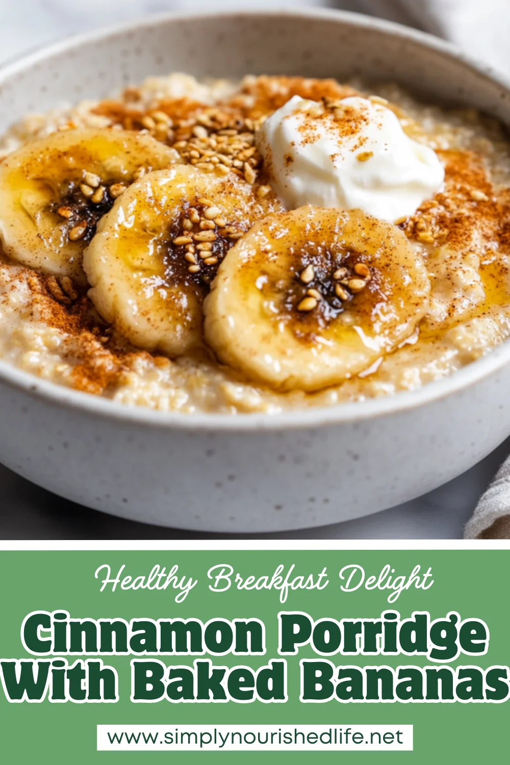 Cinnamon Porridge With Baked Bananas