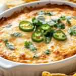 Bowl Of Easy Bean Dip Topped With Melted Cheese And Garnished With Cilantro And Jalapeños, Surrounded By Tortilla Chips