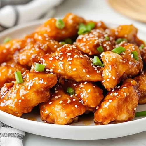 Gluten Free Sesame Chicken – Crispy, Flavorful, And Healthy 2 Crispy Gluten Free Sesame Chicken On A White Plate Garnished With Sesame Seeds And Scallions