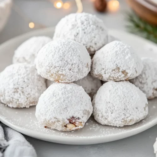 Gluten-Free Snowball Cookies: The Perfect Dairy-Free Holiday Treat 2 Plate Of Gluten-Free Snowball Cookies Dusted With Powdered Sugar, Revealing A Crumbly Texture, On A White Background