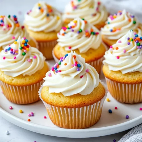 Gluten-Free Vanilla Cupcakes: The Best Easy Recipe You'Ll Love 2 Gluten-Free Vanilla Cupcakes Topped With Creamy Frosting And Colorful Sprinkles On A White Plate