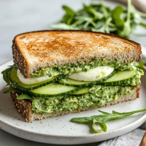 Delicious Green Goddess Sandwich On A White Plate, Layered With Fresh Vegetables And Creamy Sauce