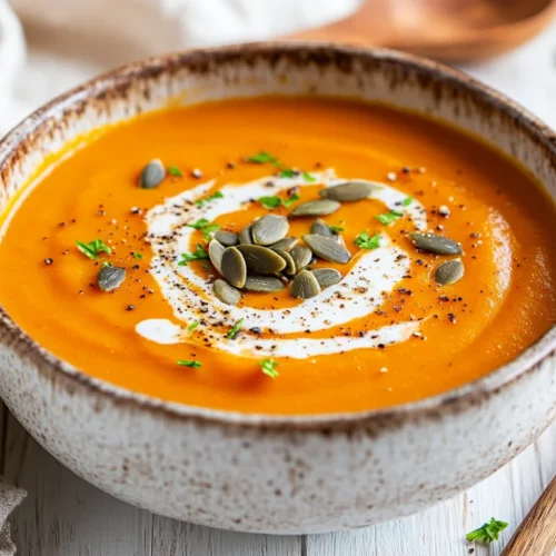 Healthy Sweet Potato Soup Recipe: Creamy, Nutritious And Easy To Make 2 Bowl Of Healthy Sweet Potato Soup Topped With Coconut Cream And Pumpkin Seeds On A Wooden Table