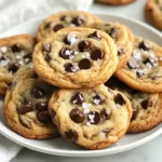 Plate Of Homemade Chocolate Chip Cookies, Golden Brown Edges, Soft Centers, And Melted Chocolate Chips