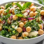 Colorful Kale And Fennel Salad Topped With Fresh Herbs In A White Bowl On A Neutral Background