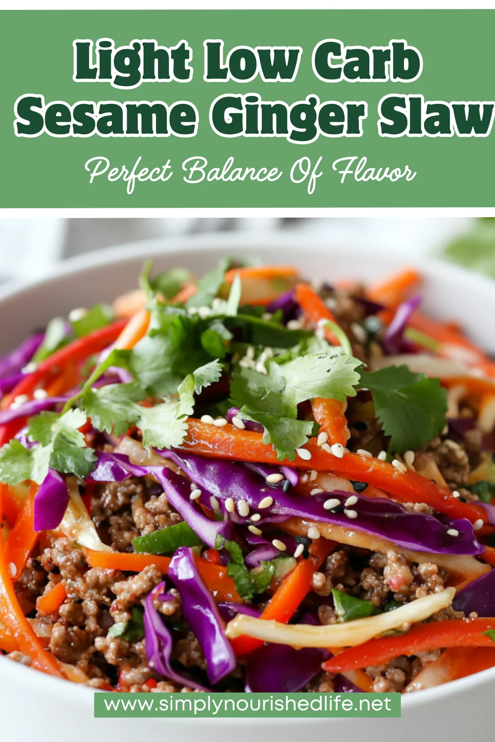 Sesame Ginger Ground Beef Slaw - A Healthy, Flavor-Packed Recipe 1 Sesame Ginger Ground Beef Slaw