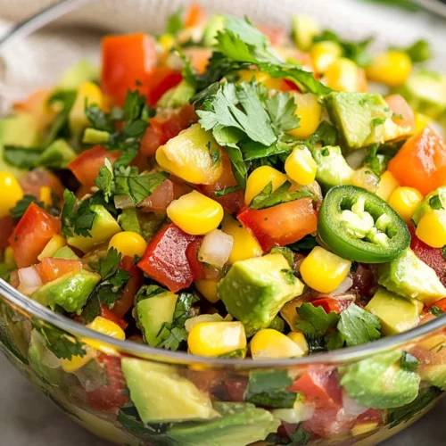 Delicious Avocado Salsa In A Glass Bowl, Garnished With Cilantro And Lime Wedges, Vibrant Colors And Fresh Ingredients.