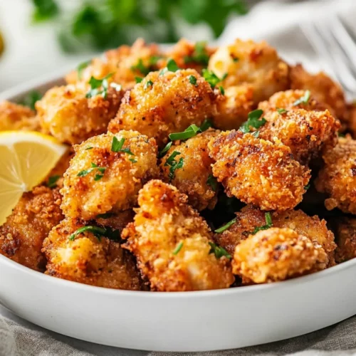 Chick-Fil-A Grilled Nuggets Copycat On A White Plate, Garnished With Fresh Parsley And Lemon Wedges