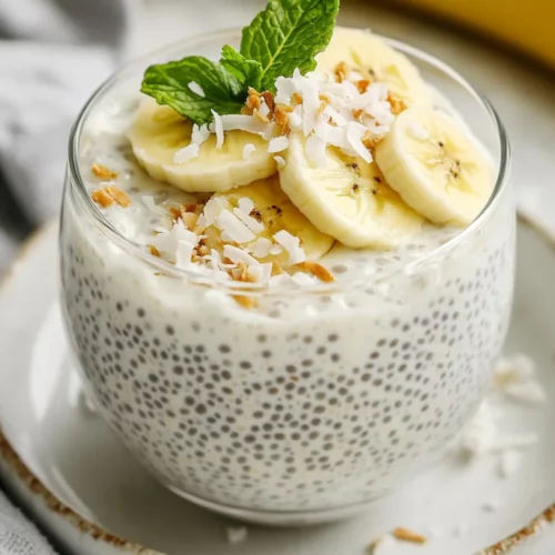 Creamy Coconut Chia Pudding Recipe: Healthy, Easy And Delicious 2 Creamy Coconut Chia Pudding In A Glass Cup Topped With Banana Slices And Shredded Coconut