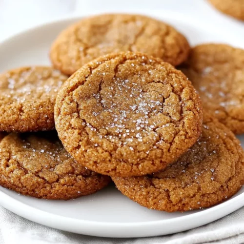 The Best Gluten Free Gingersnap Cookies Recipe For Any Occasion 2 Delicious Gluten Free Gingersnap Cookies On A White Plate, Showing Golden Edges And A Sprinkle Of Sugar.