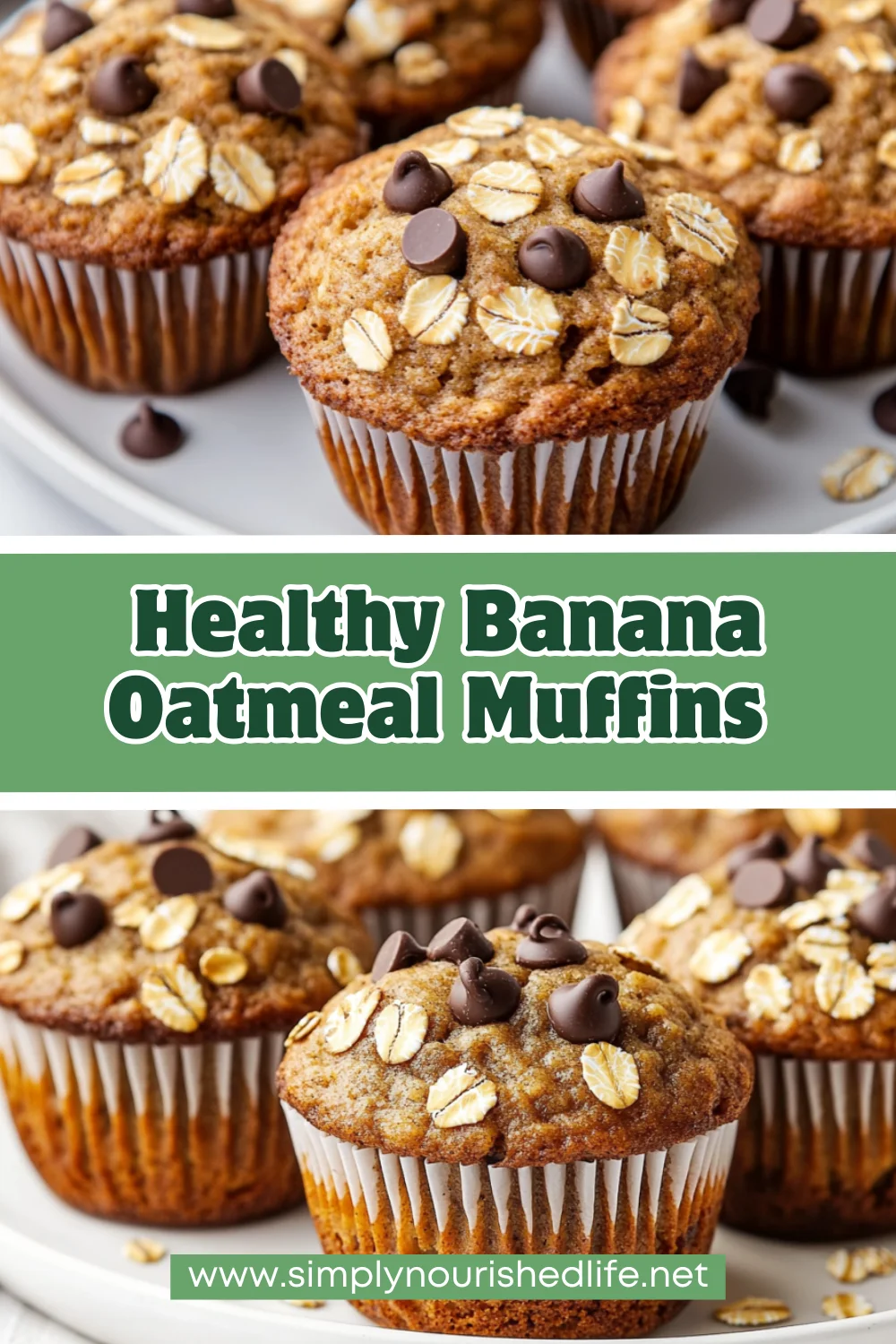 Healthy Banana Oatmeal Muffins
