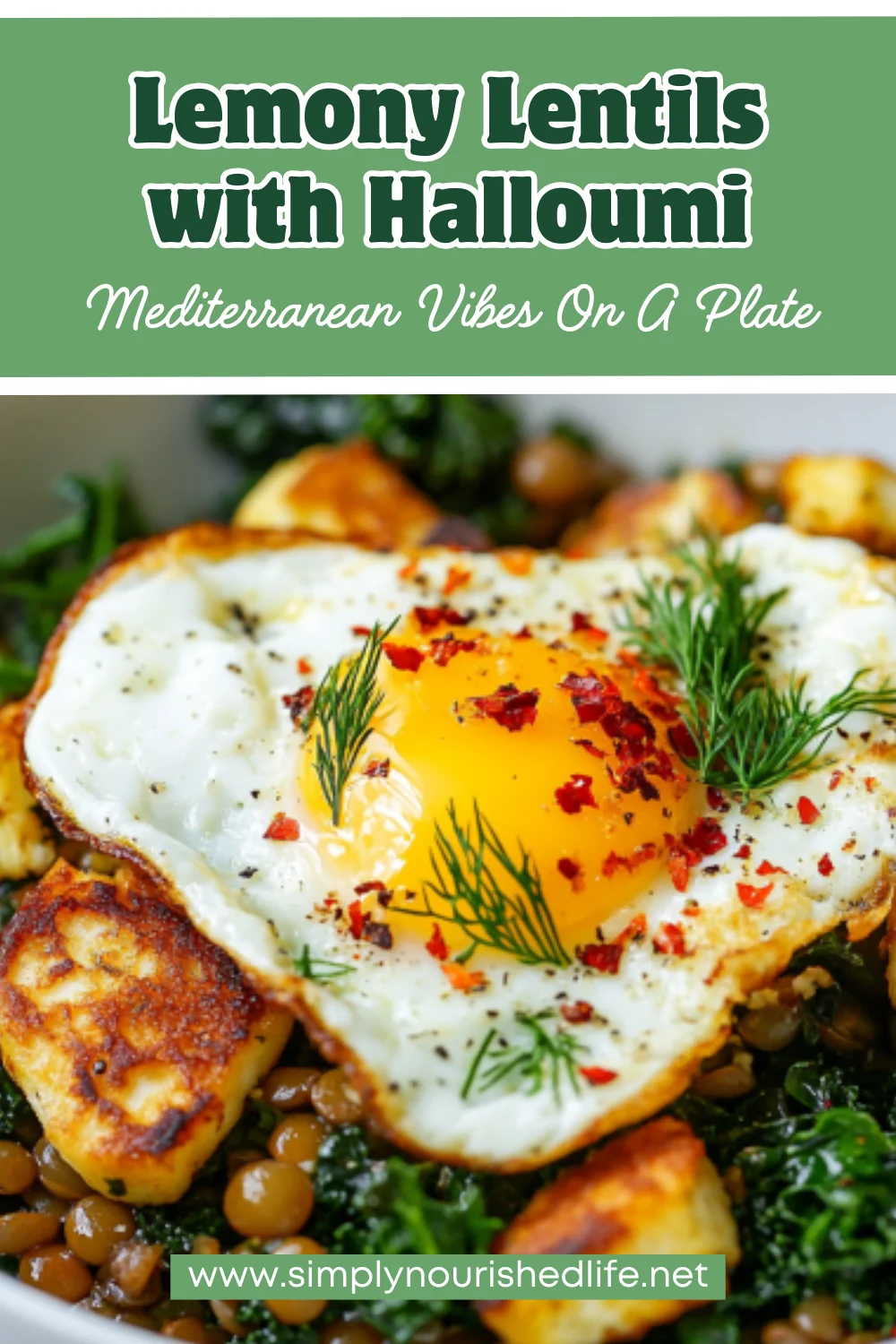 Lemony Lentils With Halloumi