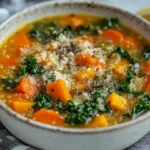 Bowl Of Quinoa Vegetable Soup Topped With Grated Cheese And Lemon, Showcasing Vibrant Veggies And Textures
