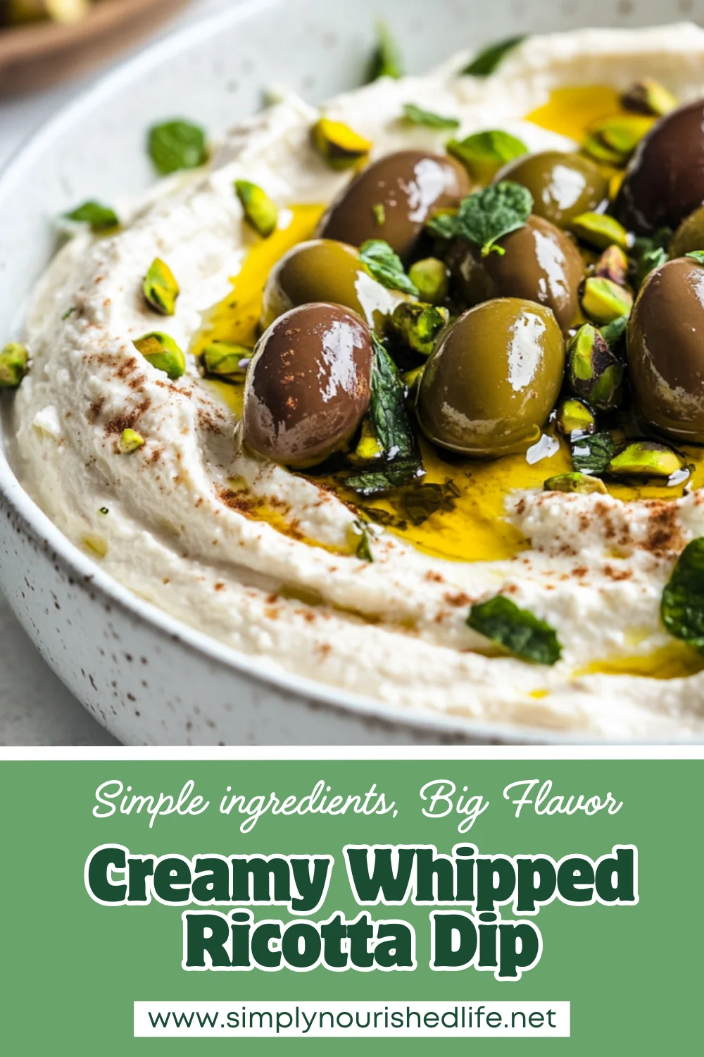 Whipped Ricotta Dip With Olives And Pistachios 1 Whipped Ricotta Dip With Olives And Pistachios