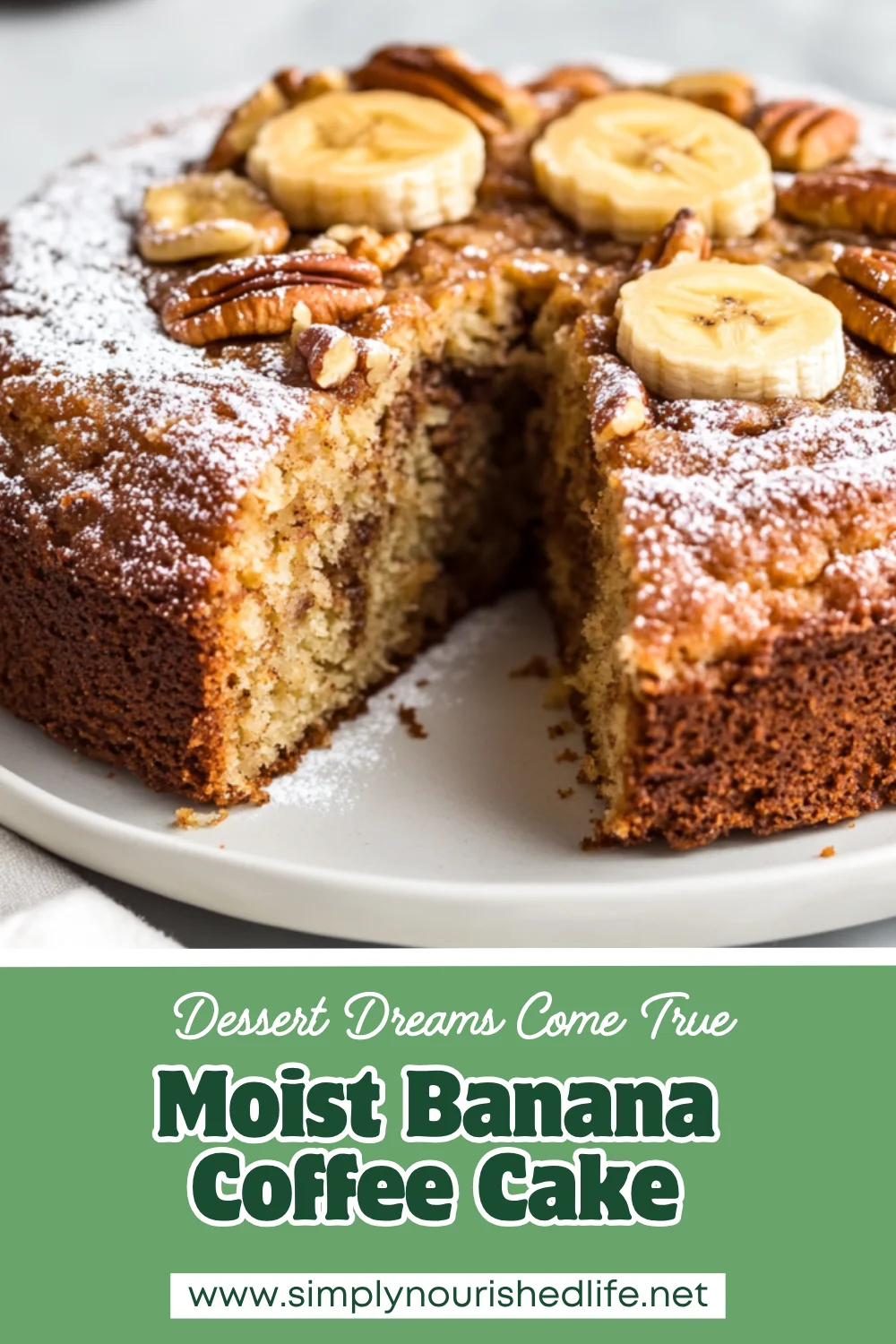 Best Banana Coffee Cake With Cream Cheese &Amp; Pecans 1 Banana Coffee Cake