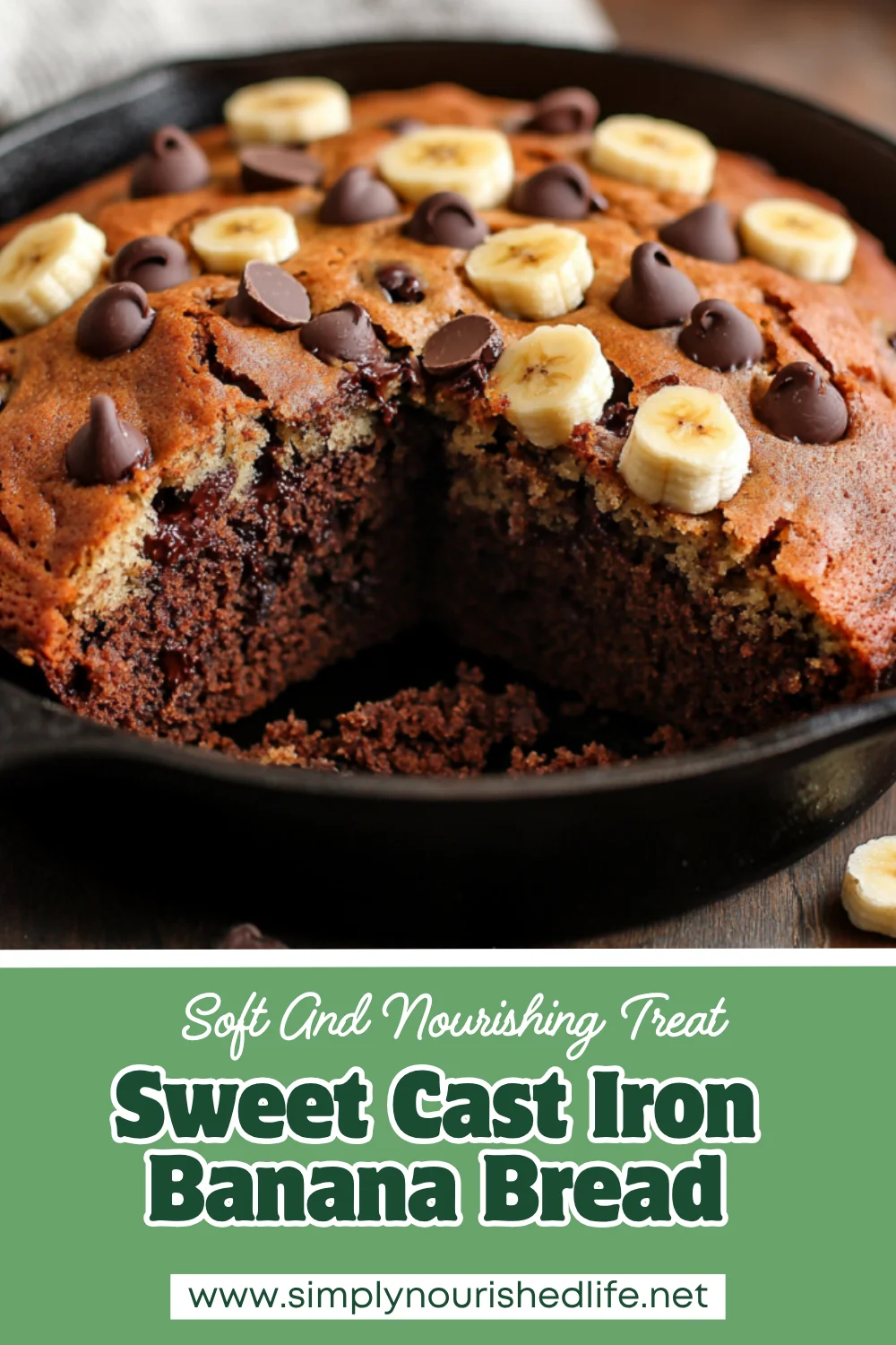 Cast Iron Chocolate Chip Banana Bread: Moist, Easy &Amp; Delicious 1 Cast Iron Chocolate Chip Banana Bread