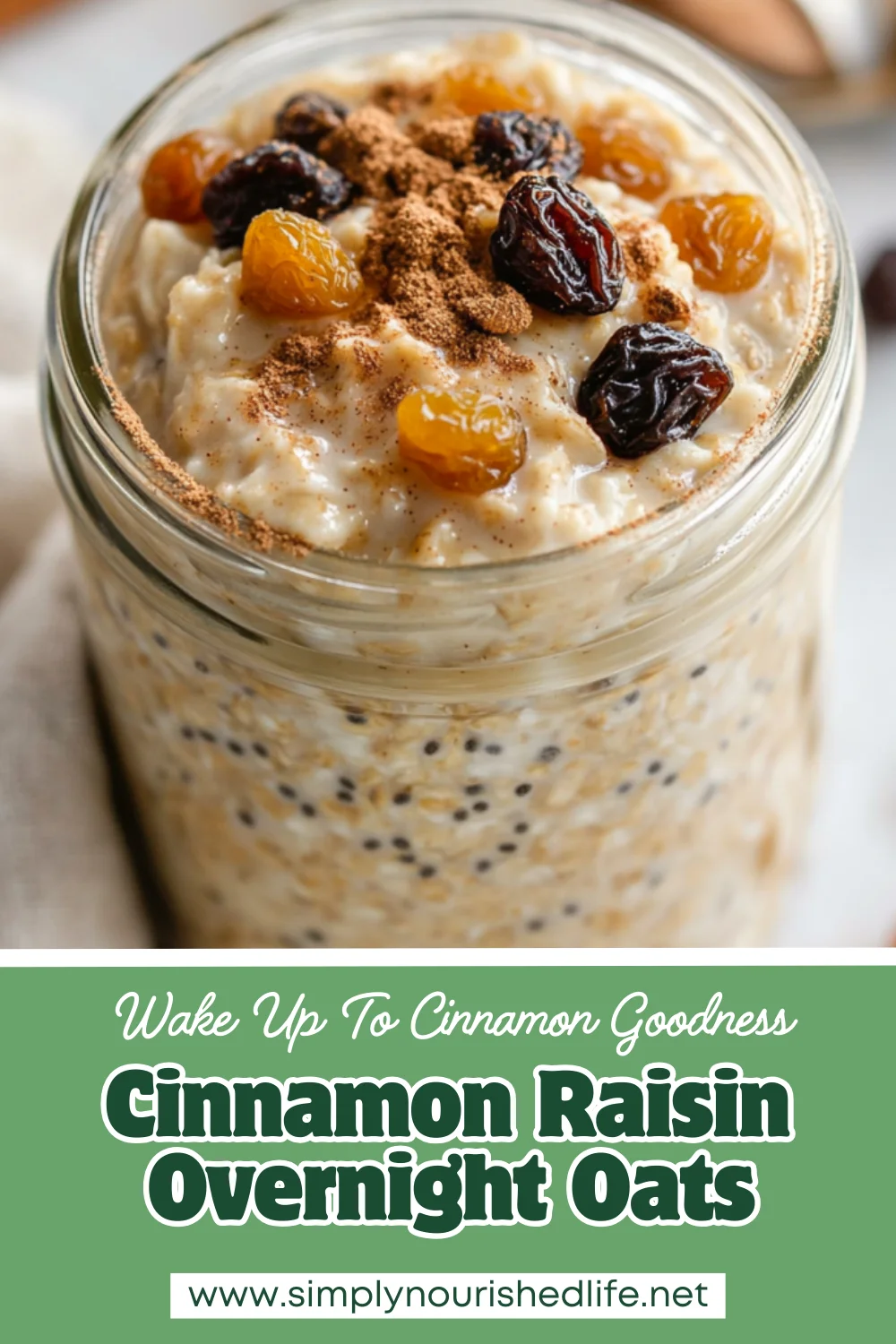 Cinnamon Raisin Overnight Oats - Easy Breakfast Packed With Nutrition 1 Cinnamon Raisin Overnight Oats