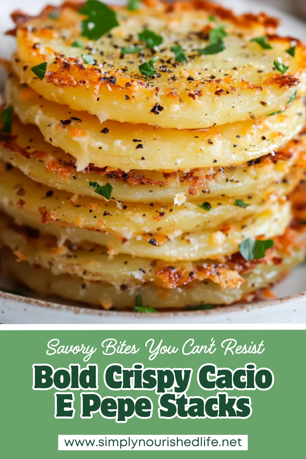Crispy Cacio E Pepe Potato Stacks