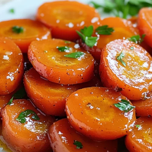 Honey Glazed Carrots: The Perfect Easy Side Dish 2 Honey Glazed Carrots On A White Plate, Garnished With Fresh Parsley And A Sprinkle Of Salt.