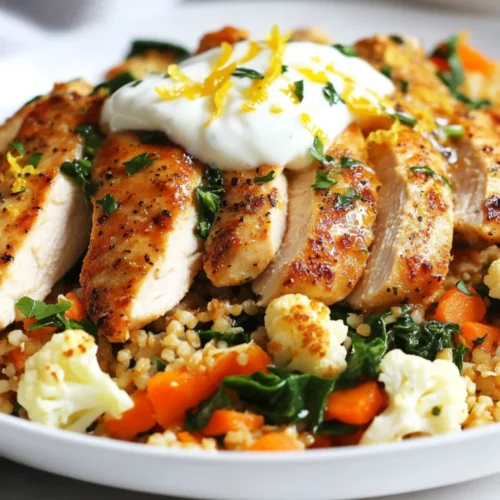 Balanced Lemon Chicken Bulgur Recipe Packed With Protein 2 Delicious Lemon Chicken Bulgur Served In A White Bowl, Garnished With Yogurt And Lemon Zest