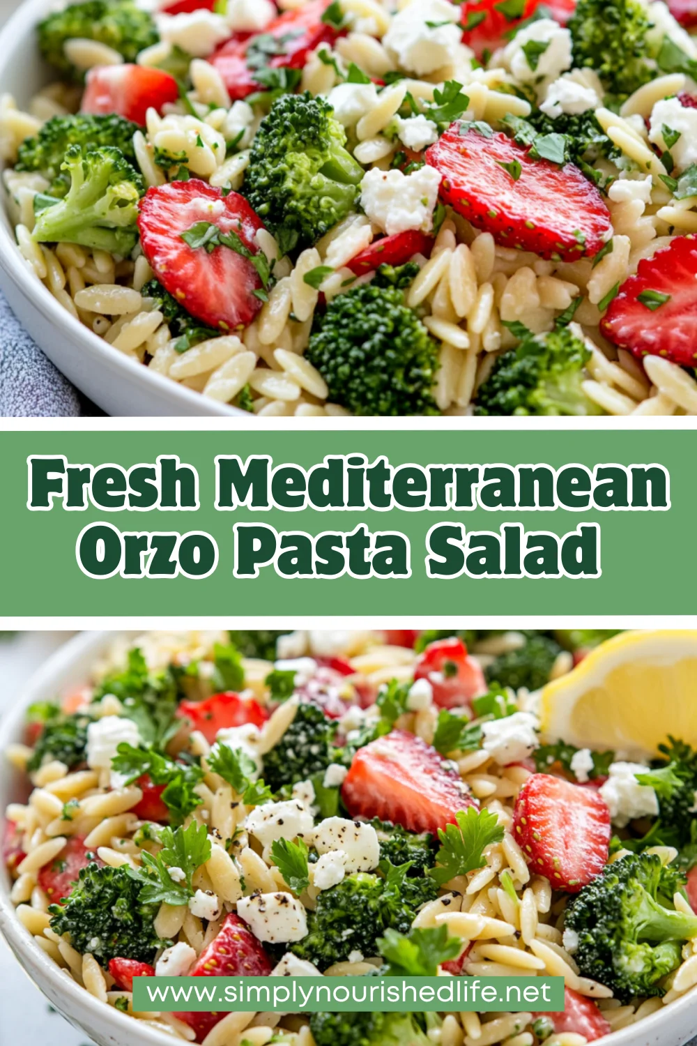 Mediterranean Orzo Pasta Salad With Lemon Vinaigrette And Feta 1 Mediterranean Orzo Pasta Salad