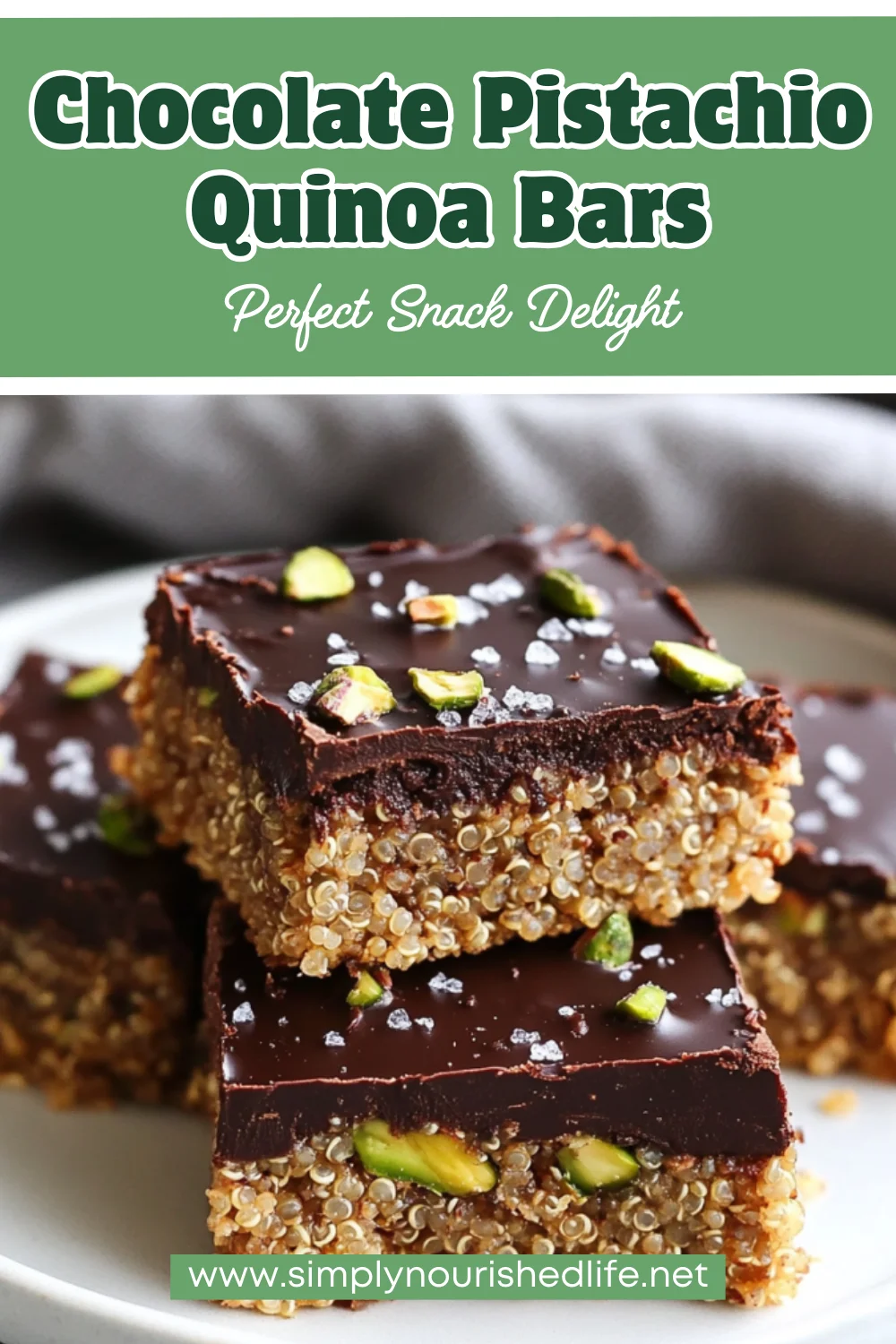 Salted Dark Chocolate Pistachio Quinoa Bars: A Healthy Snack You'Ll Love 1 Salted Dark Chocolate Pistachio Quinoa Bars
