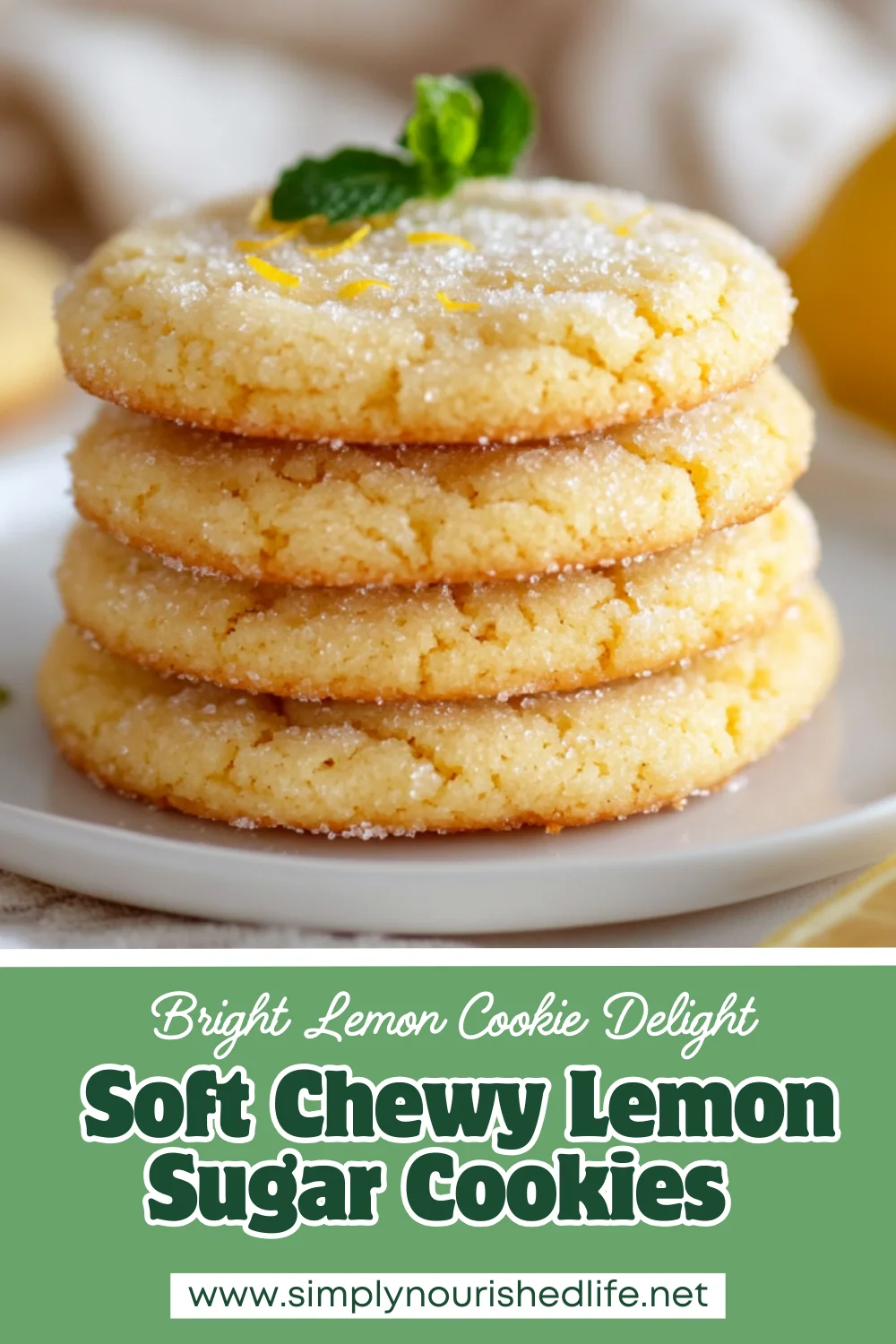 Soft Chewy Lemon Sugar Cookies - Perfectly Sweet And Zesty 1 Soft Chewy Lemon Sugar Cookies