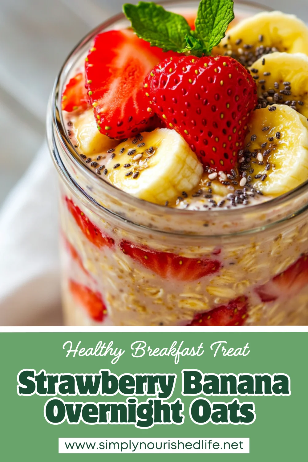 Strawberry Banana Overnight Oats: Easy, Healthy Breakfast 1 Strawberry Banana Overnight Oats
