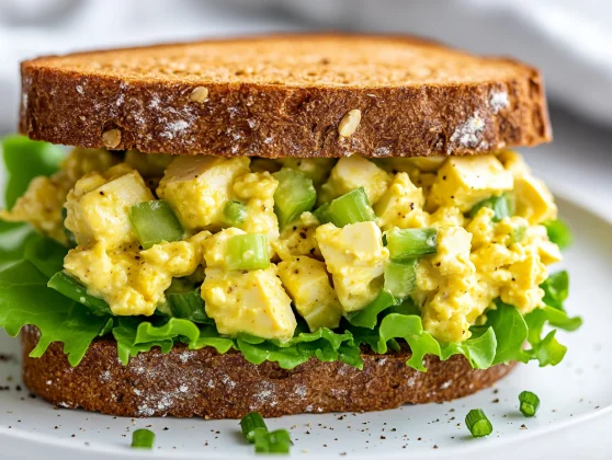 Ultimate Tofu Egg Salad Sandwich For A Healthy, Vegan Twist 2 Tofu Egg Salad Sandwich On A White Plate With Fresh Lettuce And A Sprinkle Of Pepper
