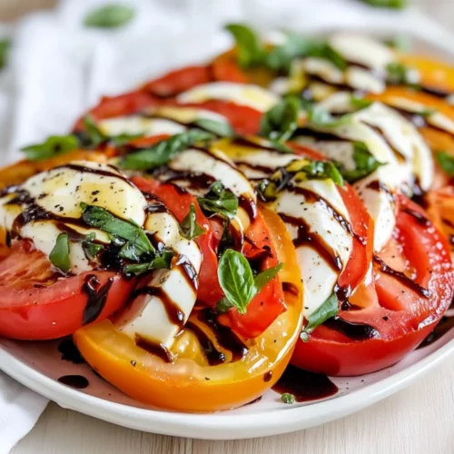 Caprese Salad With Balsamic Glaze: A Fresh And Healthy Recipe 2 Caprese Salad With Balsamic Glaze Served On A White Plate, Garnished With Fresh Basil And Tomatoes