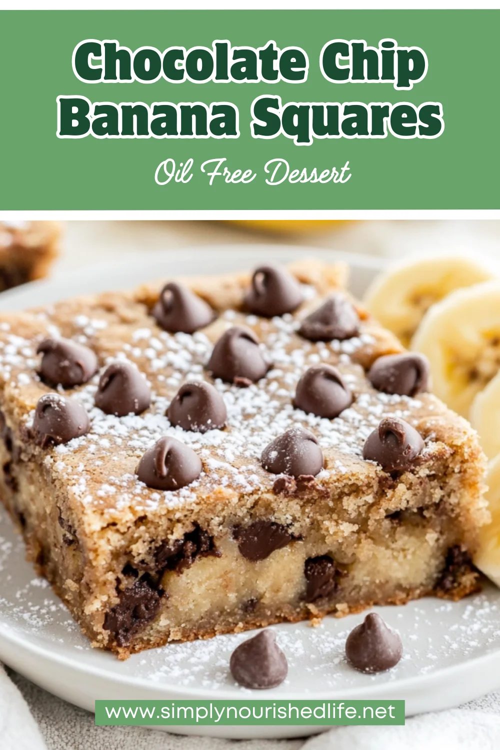 Gooey Chocolate Chip Banana Squares: The Best Banana Dessert Bars 1 Chocolate Chip Banana Squares
