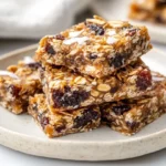 Dried Fruit Energy Bars On A Light Plate Showcasing Texture, Topped With Coconut Flakes.