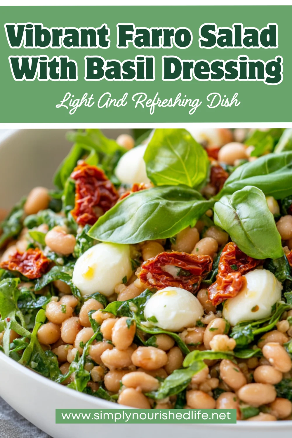 Fresh And Flavorful Farro Salad With Basil Dressing | Healthy Recipe 1 Farro Salad With Basil Dressing