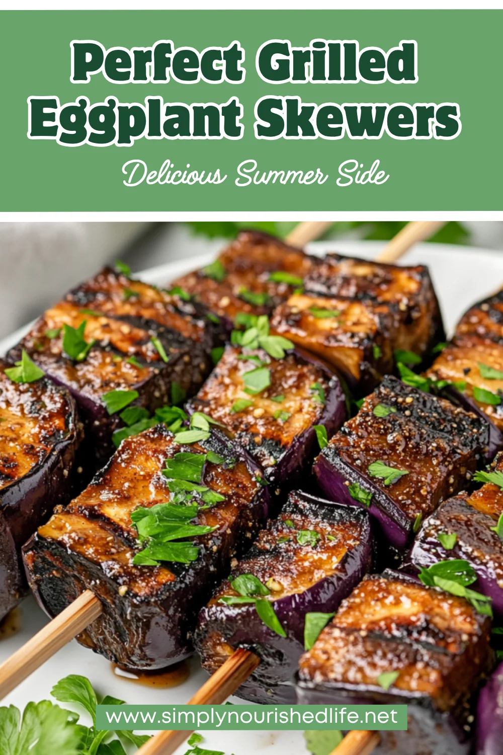Grilled Eggplant Skewers With Honey Tahini