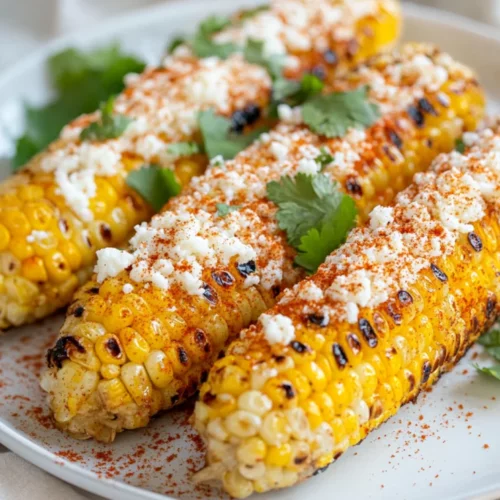 The Best Grilled Mexican Street Corn Recipe For A Healthy Side Dish 2 Grilled Mexican Street Corn On A White Plate, Topped With Cotija Cheese And Fresh Cilantro