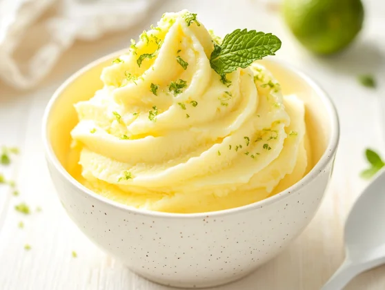 How To Make A Pineapple Whip: Easy, Healthy, And Delicious 2 How To Make A Pineapple Whip Served In A White Bowl, Garnished With Lime Zest And Mint Leaves.