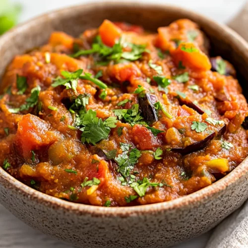 How To Make Baingan Bharta – A Nutritious Roasted Eggplant Delight 2 How To Make Baingan Bharta In A Rustic Bowl Topped With Fresh Cilantro On A Wooden Table