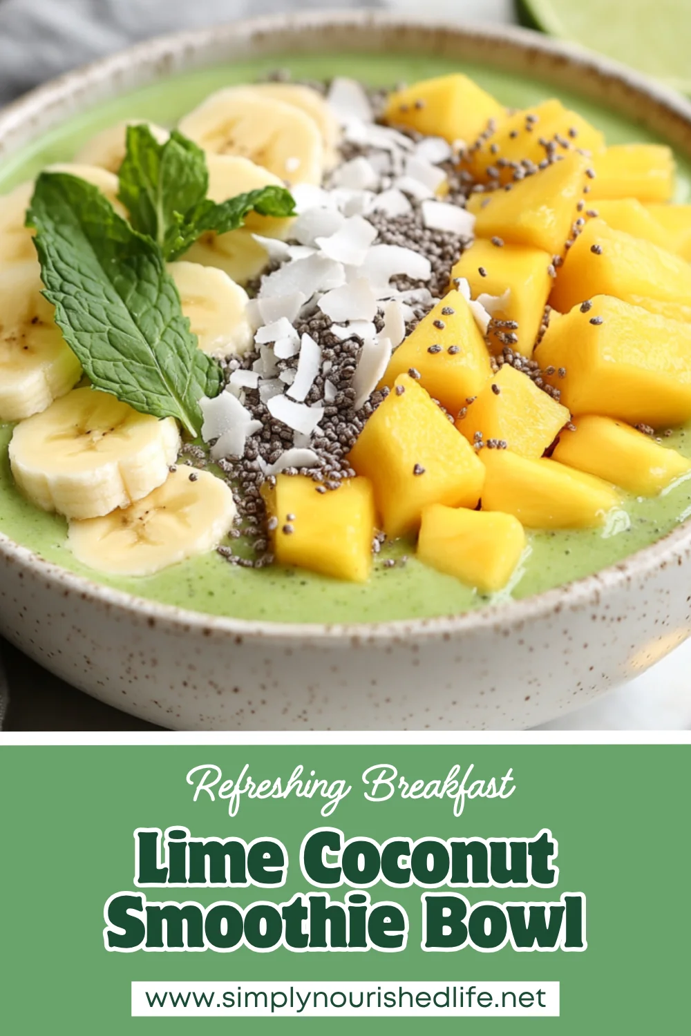 Lime Coconut Smoothie Bowl: A Healthy, Tropical Breakfast 1 Lime Coconut Smoothie Bowl