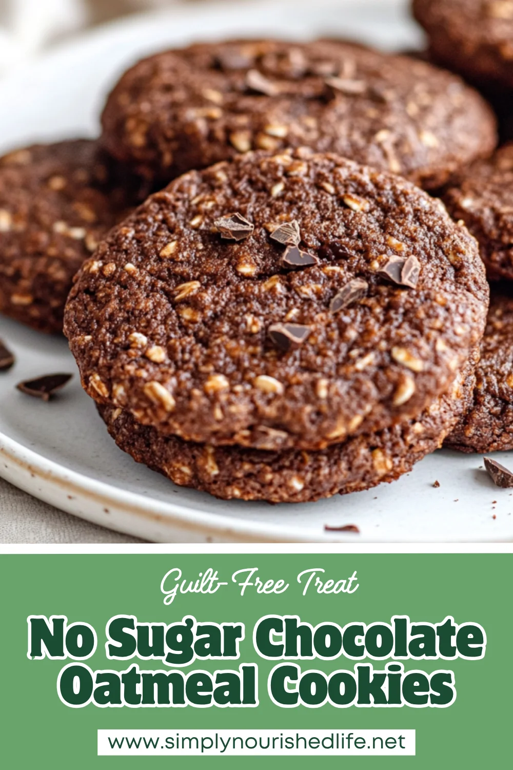No Sugar Chocolate Oatmeal Cookies: Soft, Chewy &Amp; Healthy 1 No Sugar Chocolate Oatmeal Cookies